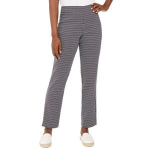 JM Collection Women's Jacquard Pull-On Pants Blue Size X-Small
